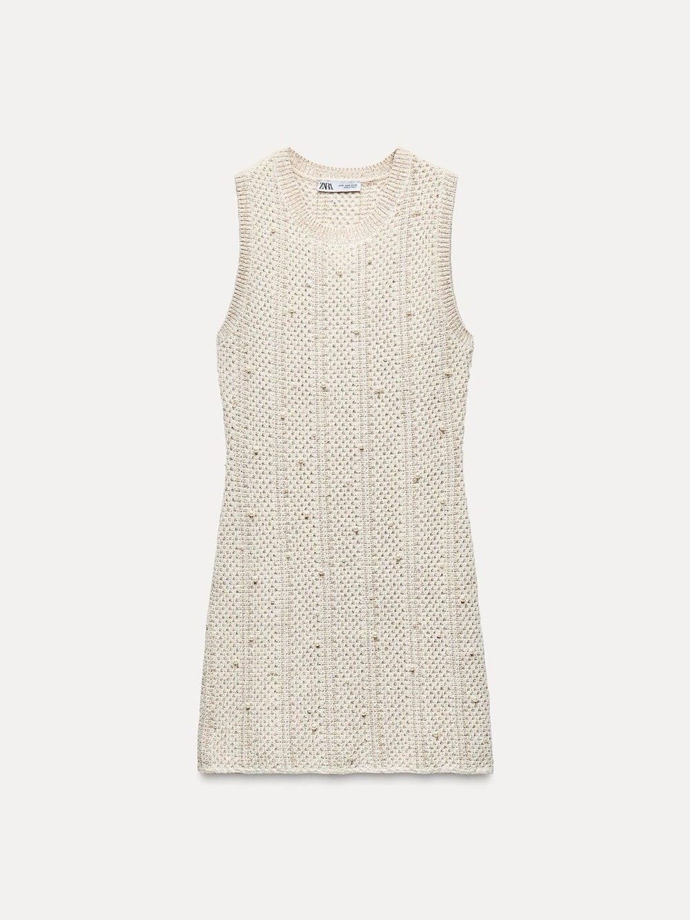 Zara Ecru Sleeveless Knit Dress